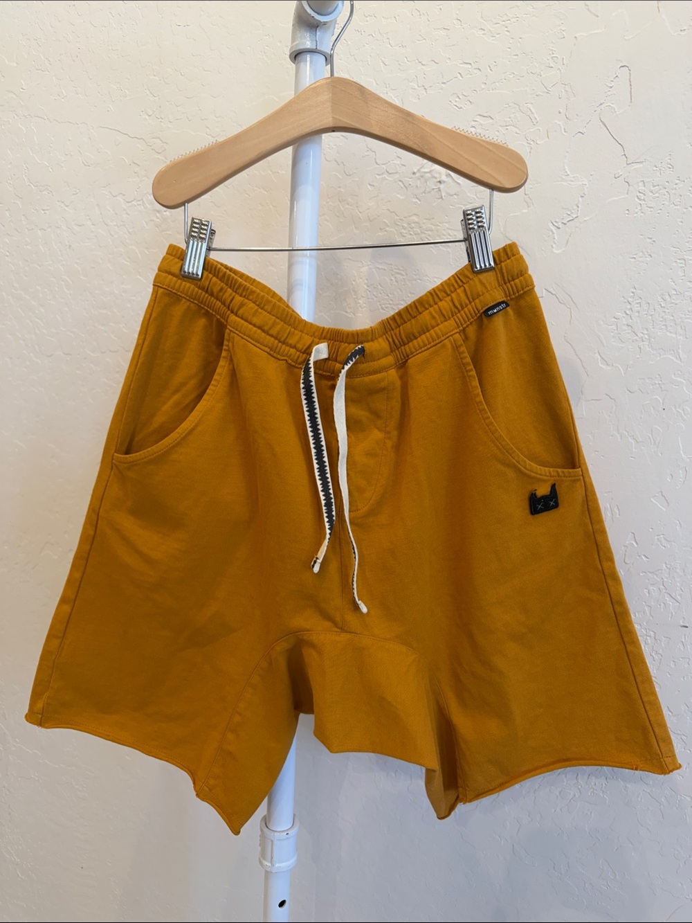 Kids Mustard Athletic Drawcord Shorts